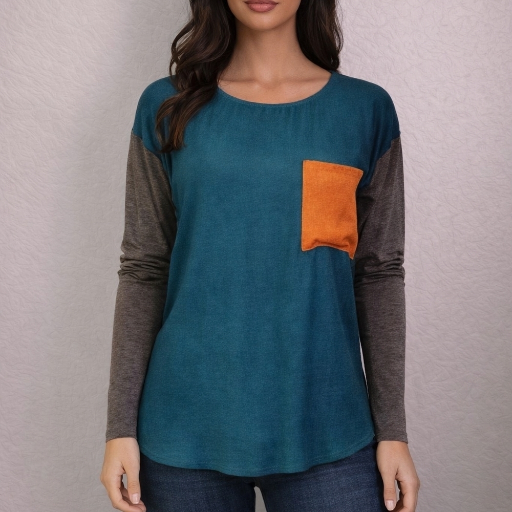 ANTHROPOLOGIE x Dolan Left Coast Collection Color Block Long Sleeve Blouse